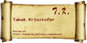 Tabak Krisztofer névjegykártya